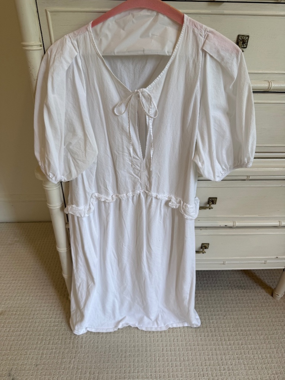 Zara Puff Sleeve Cotton Midi Dress